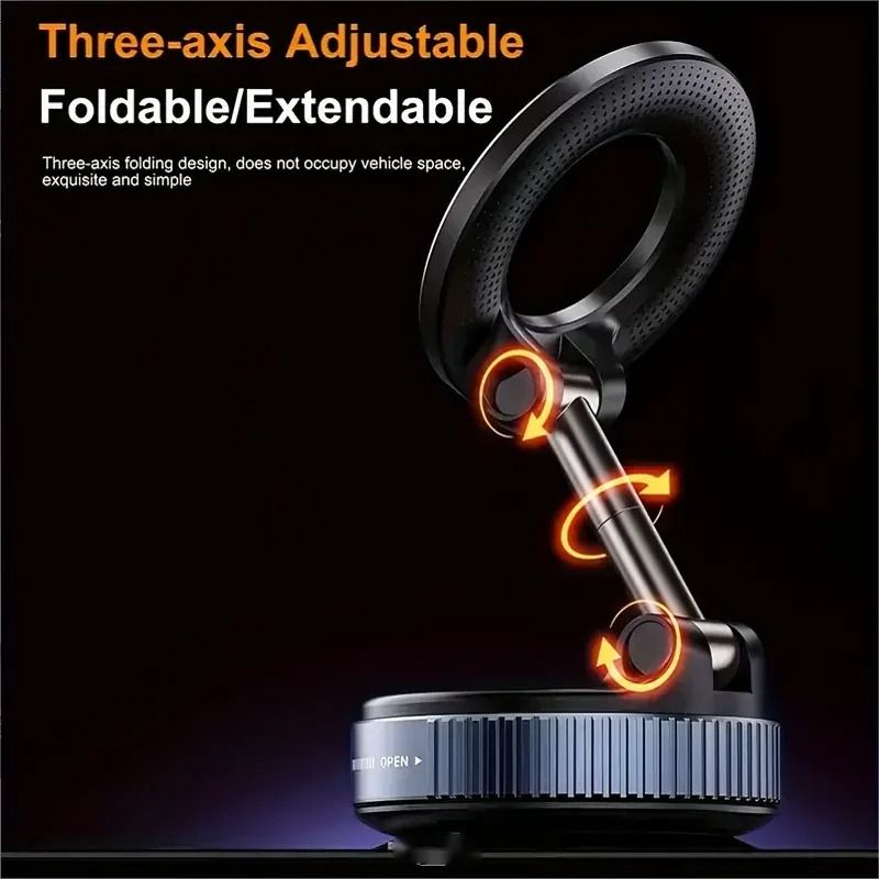 Rotating Vacuum Magnetic Car Phone Holder Dashboard Glass Mount 4