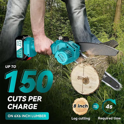 SEESII 8Inch Mini Electric Chainsaw  Cordless Wood Cutter  Garden Pruning Tool Compatible With Maki 4