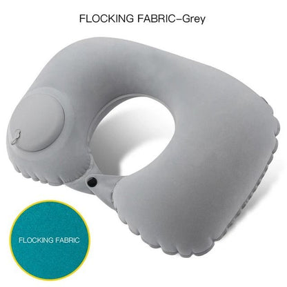 U Shape Inflatable Travel Pillow Portable Folding Neck Pillow For Car Airplane And Outdoor Use 6