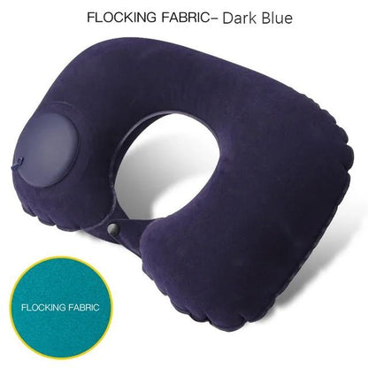 U Shape Inflatable Travel Pillow Portable Folding Neck Pillow For Car Airplane And Outdoor Use 7