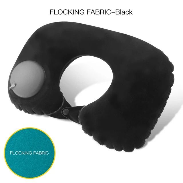 U Shape Inflatable Travel Pillow Portable Folding Neck Pillow For Car Airplane And Outdoor Use 8