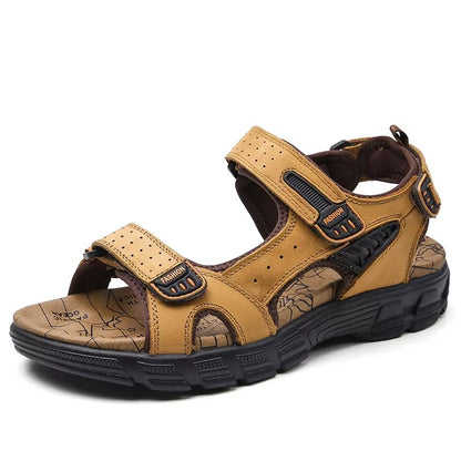Classic Mens Genuine Leather Sandals  Lightweight Summer Outdoor Casual Sandals For Comfort  Style 6
