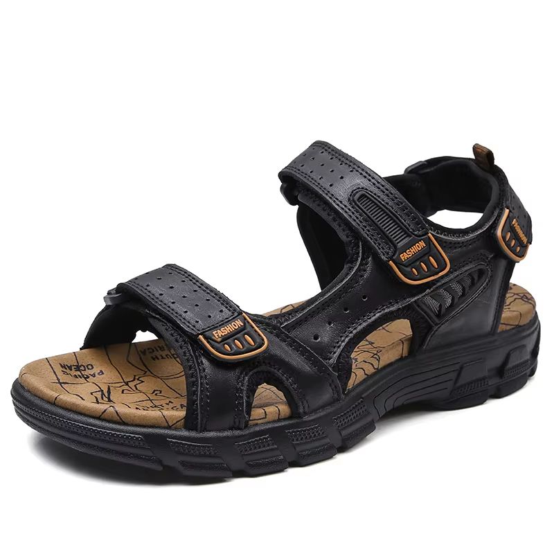 Classic Mens Genuine Leather Sandals  Lightweight Summer Outdoor Casual Sandals For Comfort  Style 8