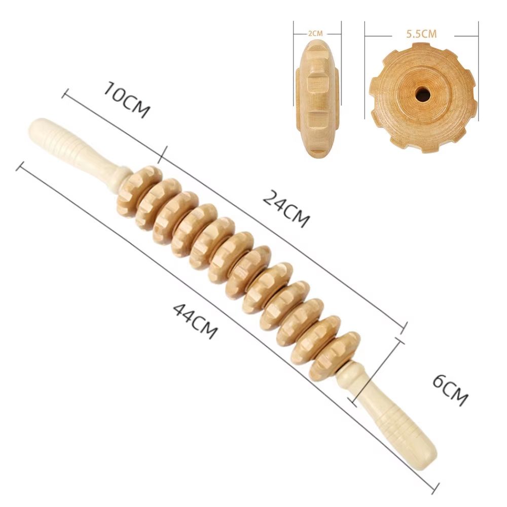 MultiFunctional Wooden Massage Roller Natural Curved Body Roller For Thigh  Waist Cellulite Reducti
