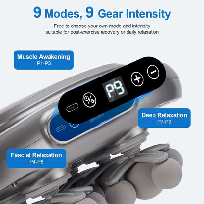 High Frequency Vibration Fascia Gun 22 Heads Muscle Massager For Back Waist Neck Shoulder Body Mass 4