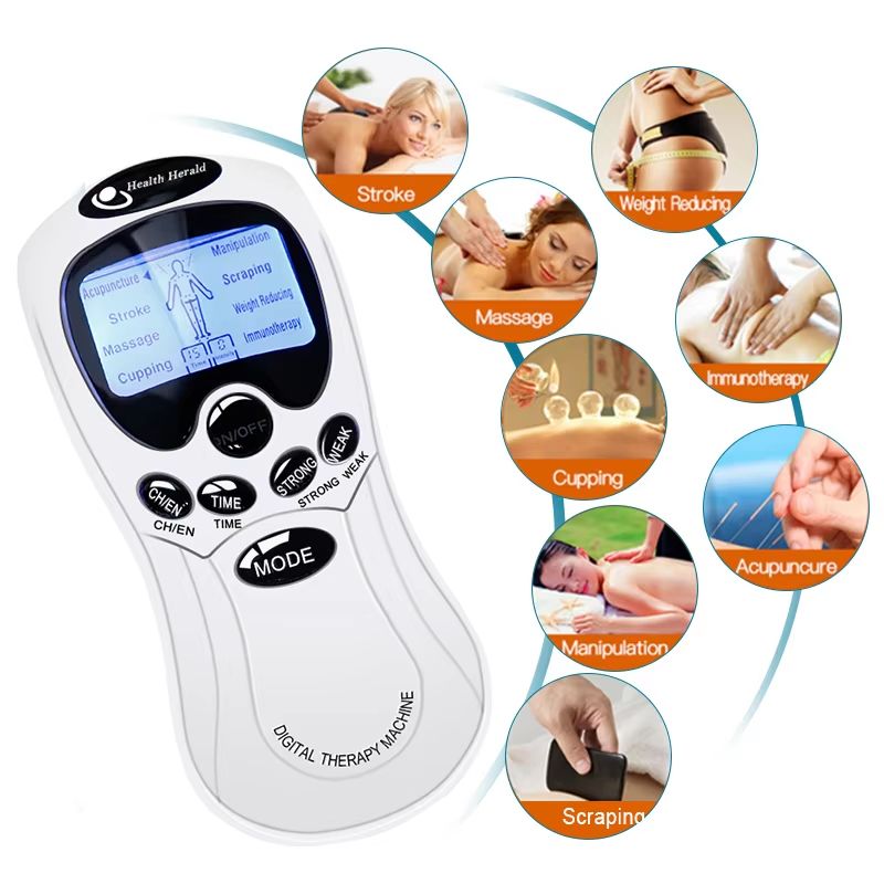 Electronic Pulse Muscle Stimulator Tens Machine Physiotherapy Pain Relief For Neck Back Shoulder Ha 2