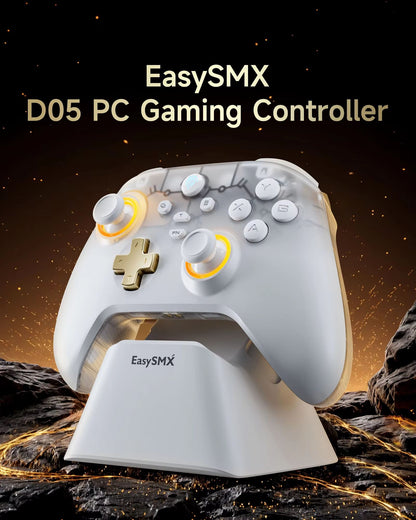 EasySMX D05 Wireless Game Controller with RGB Charging Dock and Hall Effect Joysticks - For Nintendo Switch, PC & Window