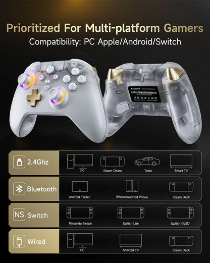 EasySMX D05 Wireless Game Controller With RGB Charging Dock And Hall Effect Joysticks  For Nintendo 1