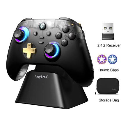 EasySMX D05 Wireless Game Controller With RGB Charging Dock And Hall Effect Joysticks  For Nintendo 9
