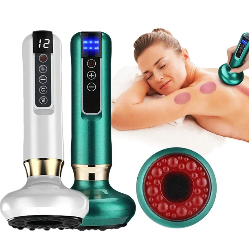 Infrared Heat Slimming Massage, Tricolor Electric Massager, GuaSha Anti Cellulite Vacuum Cup