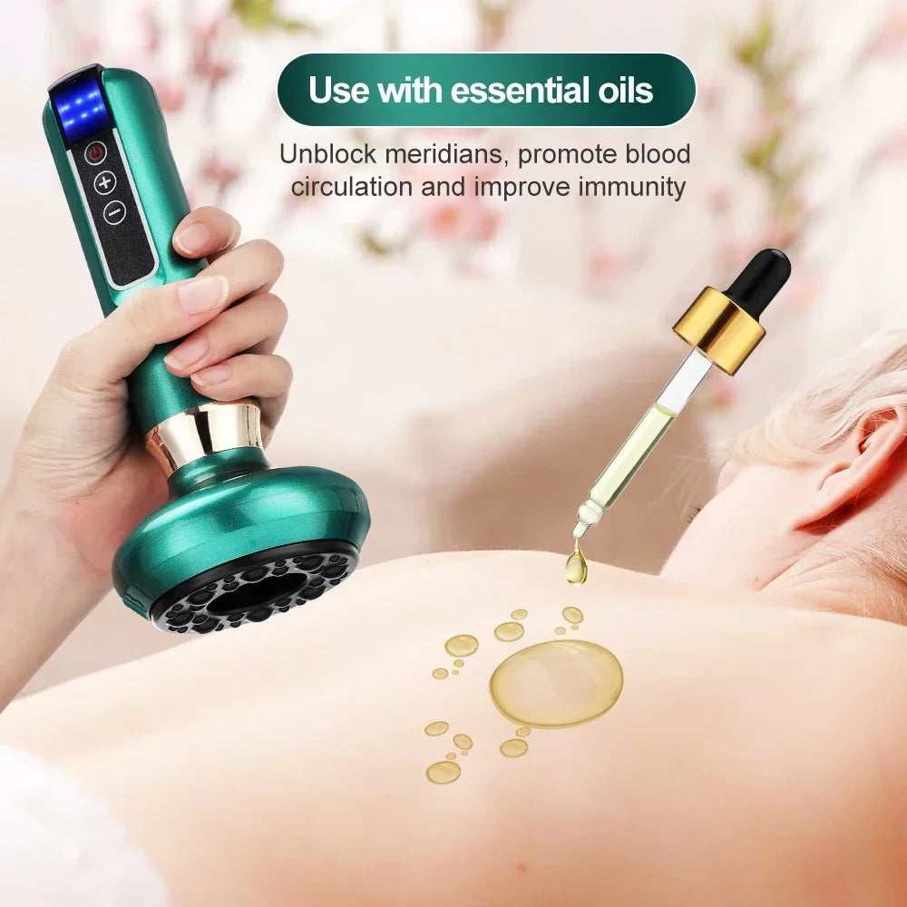 Infrared Heat Slimming Massage, Tricolor Electric Massager, GuaSha Anti Cellulite Vacuum Cup