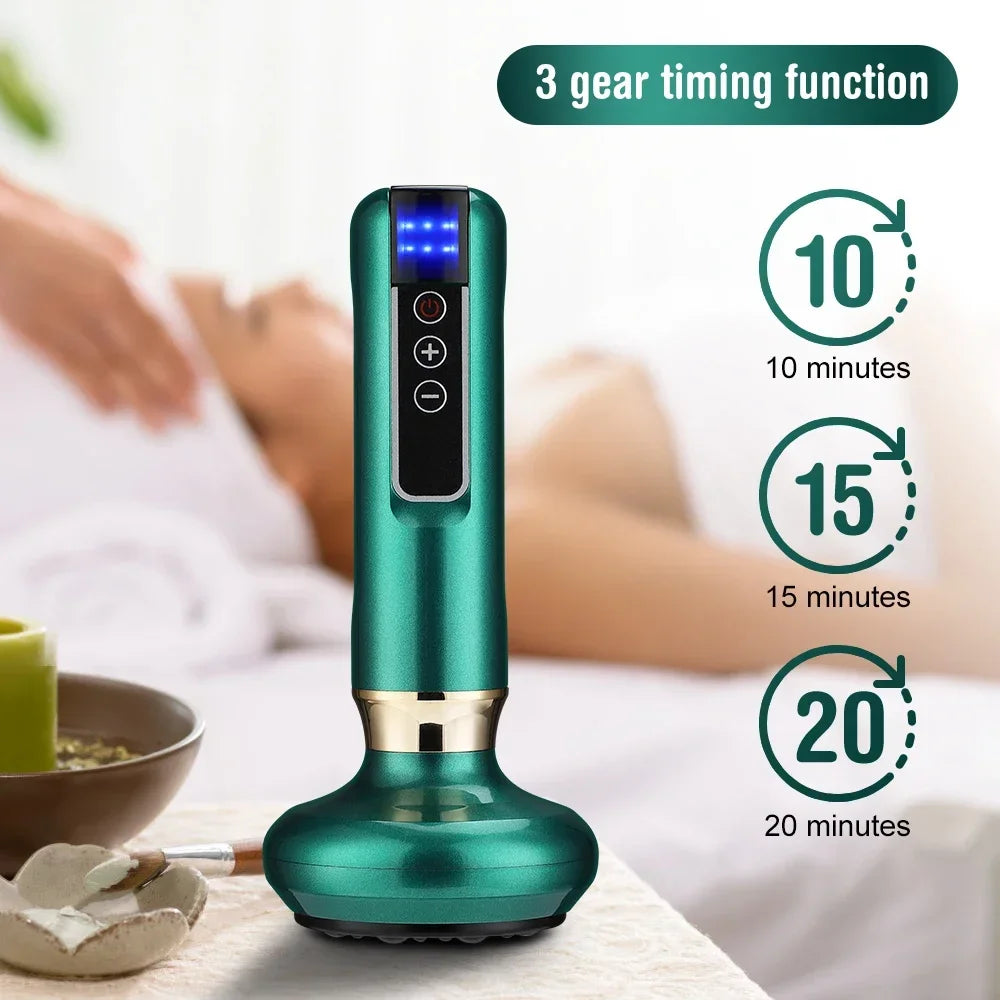 Infrared Heat Slimming Massage, Tricolor Electric Massager, GuaSha Anti Cellulite Vacuum Cup