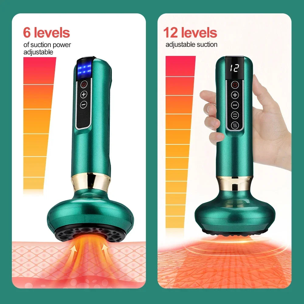 Infrared Heat Slimming Massage, Tricolor Electric Massager, GuaSha Anti Cellulite Vacuum Cup