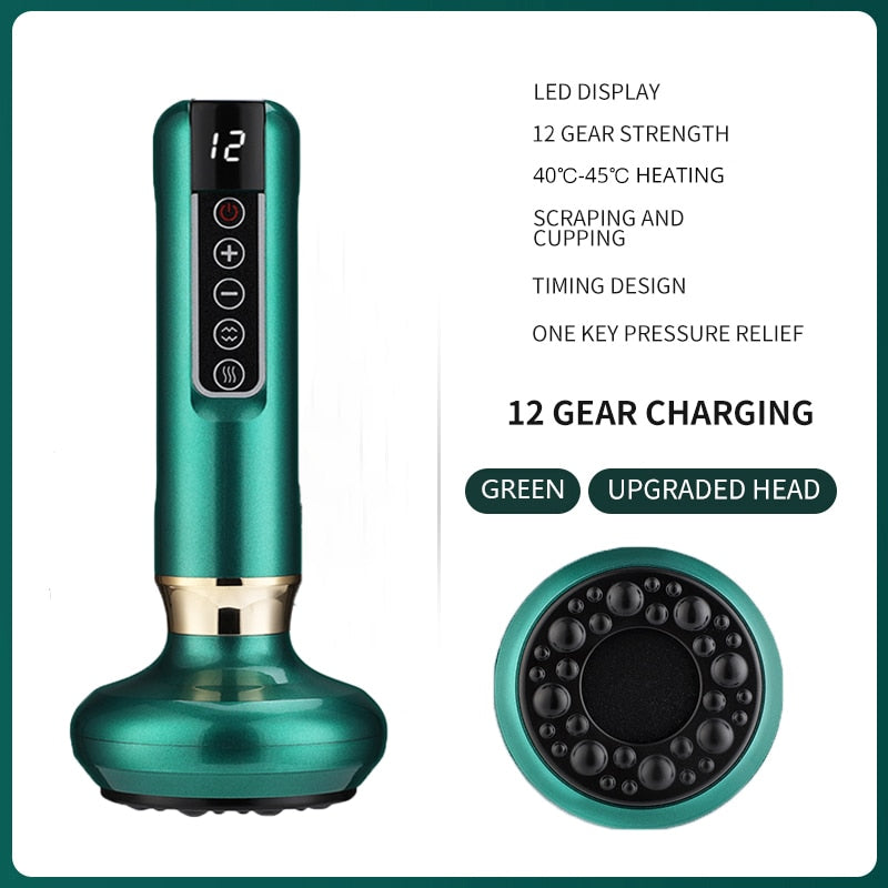Infrared Heat Slimming Massage, Tricolor Electric Massager, GuaSha Anti Cellulite Vacuum Cup