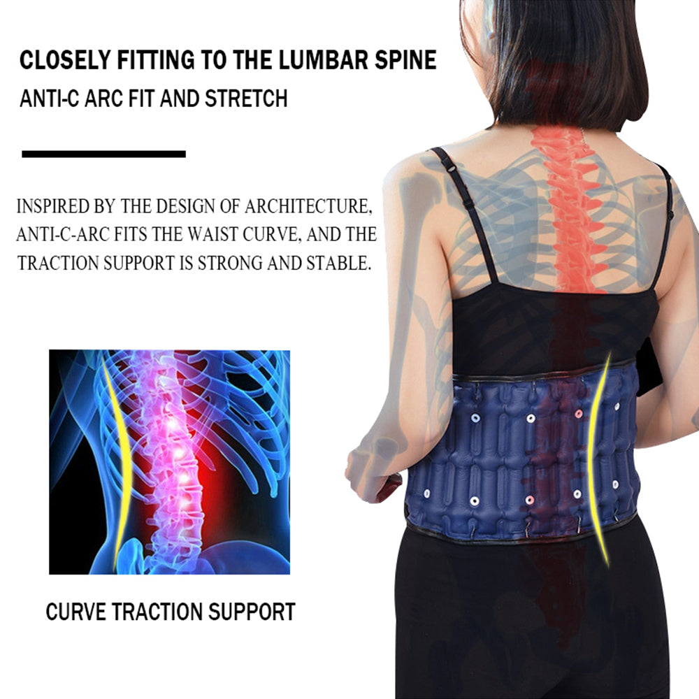 Inflatable Waist Belt Back Support Health Care, Lumbar Traction Device Waist Protector, Backache Spine Traction Brace