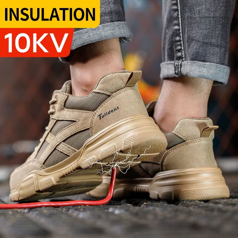 Mens Insulated Safety Work Boots  10KV AntiSmash PunctureProof Breathable Shoes For Electricians An 2