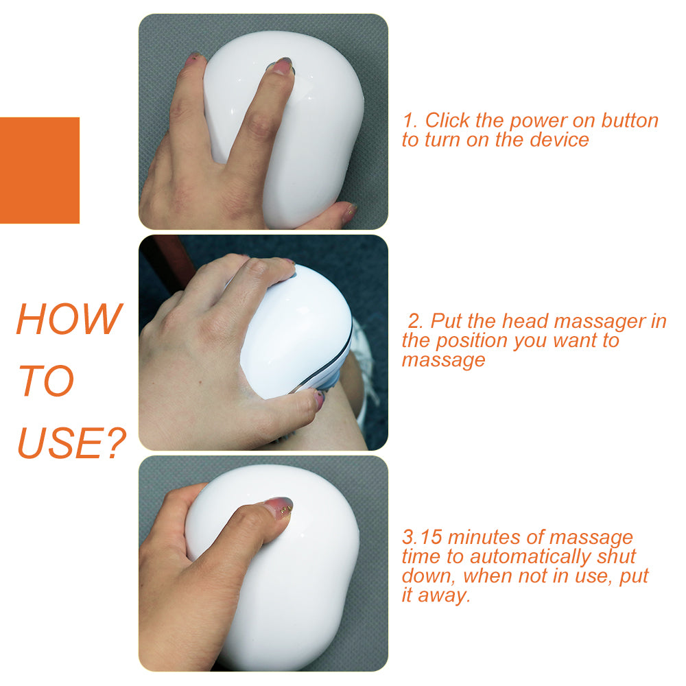 Deep Tissue Electric Scalp Head Massager, Vibrating Shoulder Neck Arm Leg Relax, Kneading Cat Pet Massage