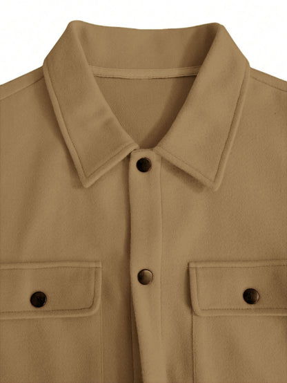 Men's Turtleneck Woolen Jacket, 2025 Autumn Winter New Style, Classic Version Pure Color, Casual Sports Business Jacket