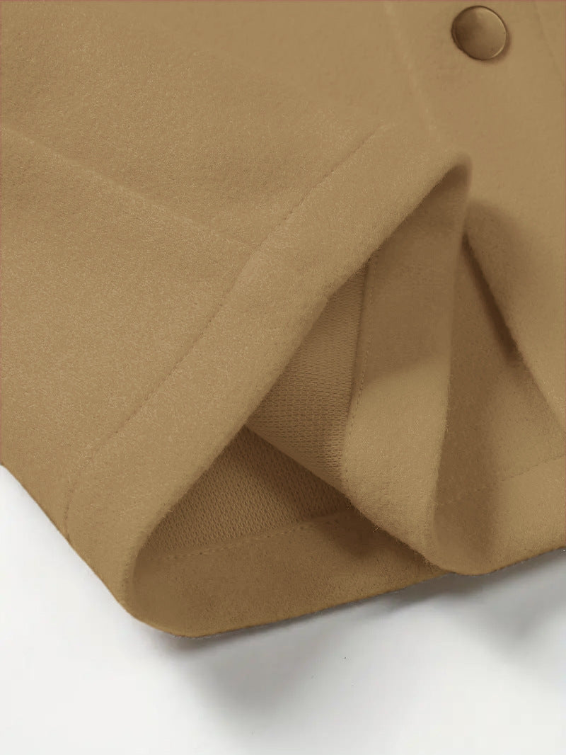 Men's Turtleneck Woolen Jacket, 2025 Autumn Winter New Style, Classic Version Pure Color, Casual Sports Business Jacket