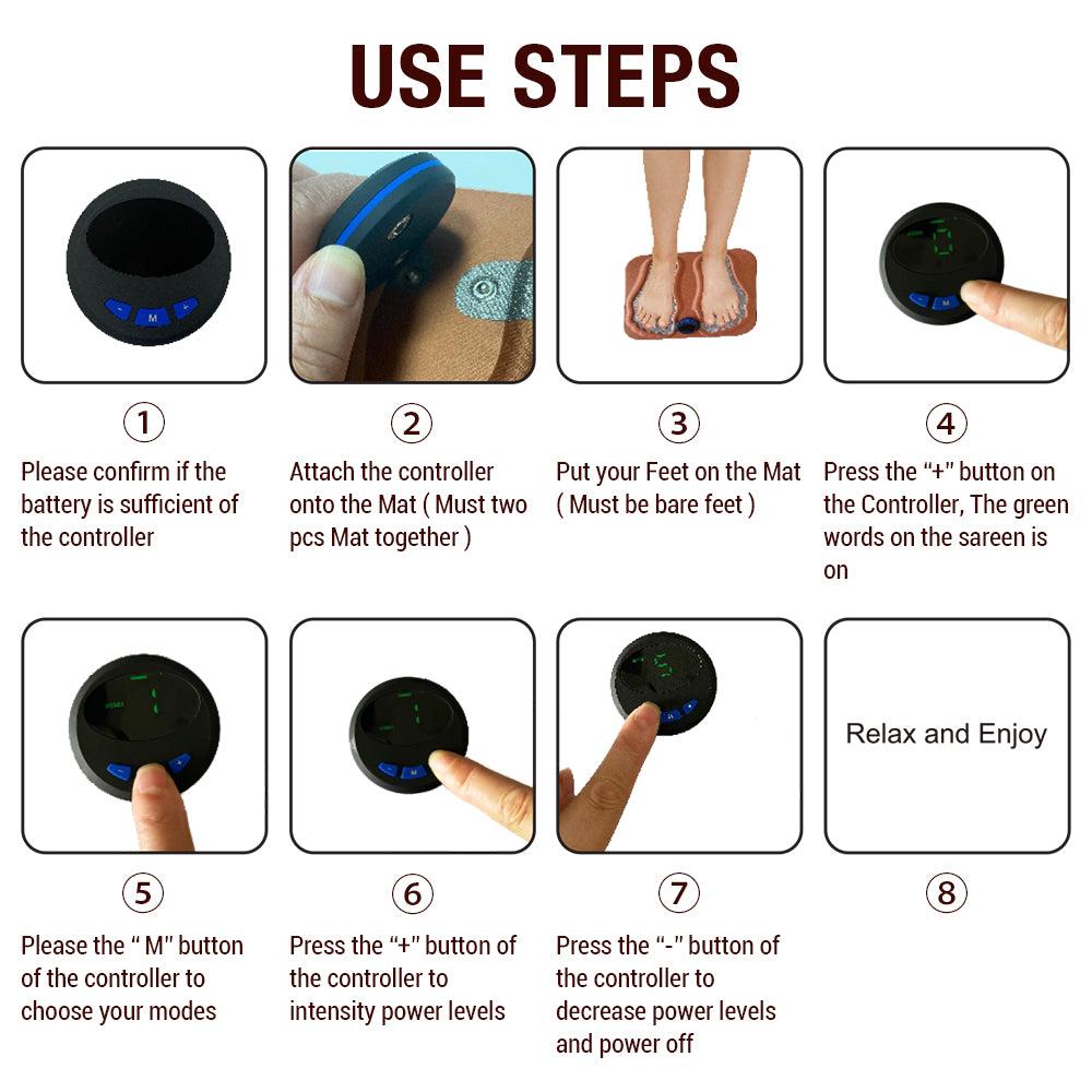 Feet Massager 3D Smart Foot Massage Pad 6 Modes 15 Levels Relax Muscles Improve Blood Circulation S 4