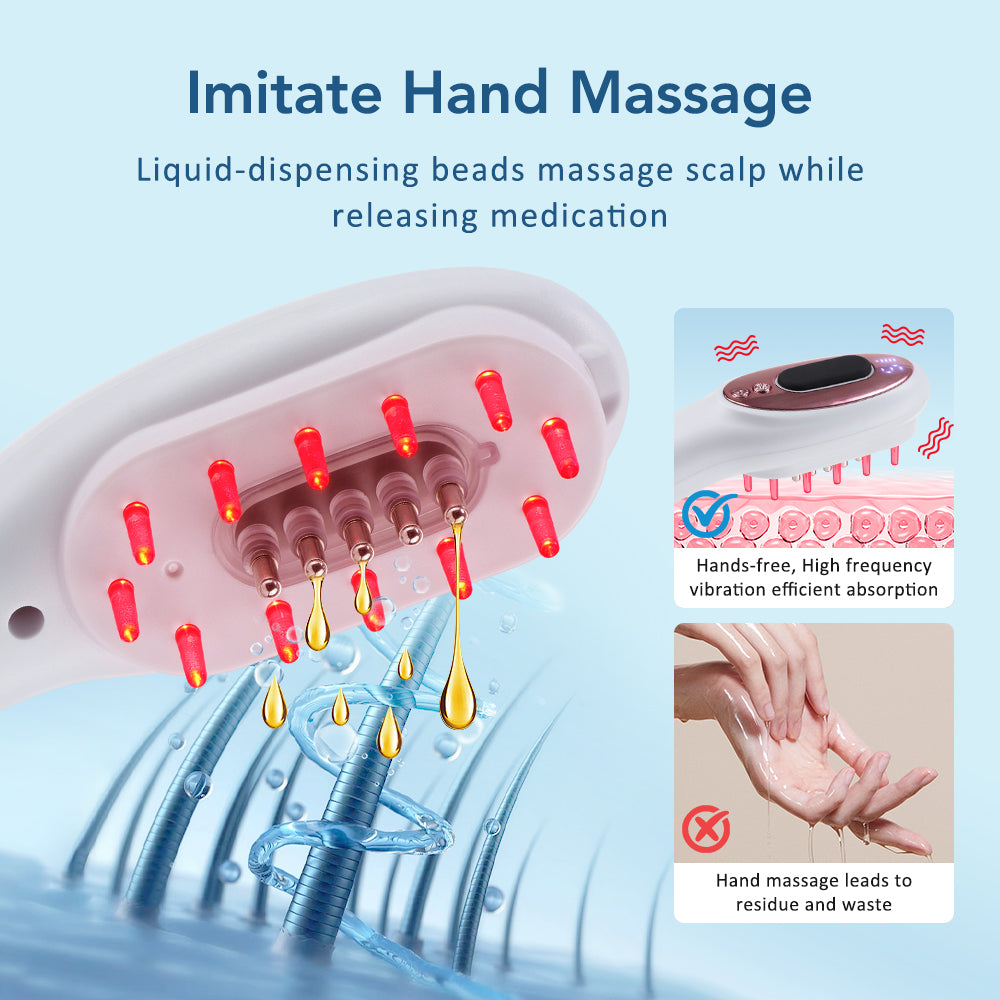 Essence Oil Applicator Massage Comb Electric Massage Comb Scalp Applicator With Blue Red Light Hair 3