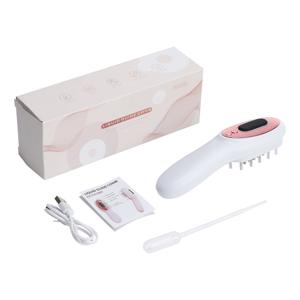 Essence Oil Applicator Massage Comb, Electric Massage Comb Scalp Applicator with Blue Red Light Hair Comb Head Massage