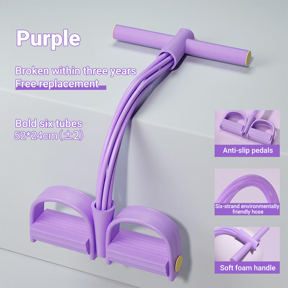 Multi Function 6-Tube Resistance Band, 6-Tube Elastic Yoga Pedal Puller, Tension Rope Fitness Bands for Sports Exercises