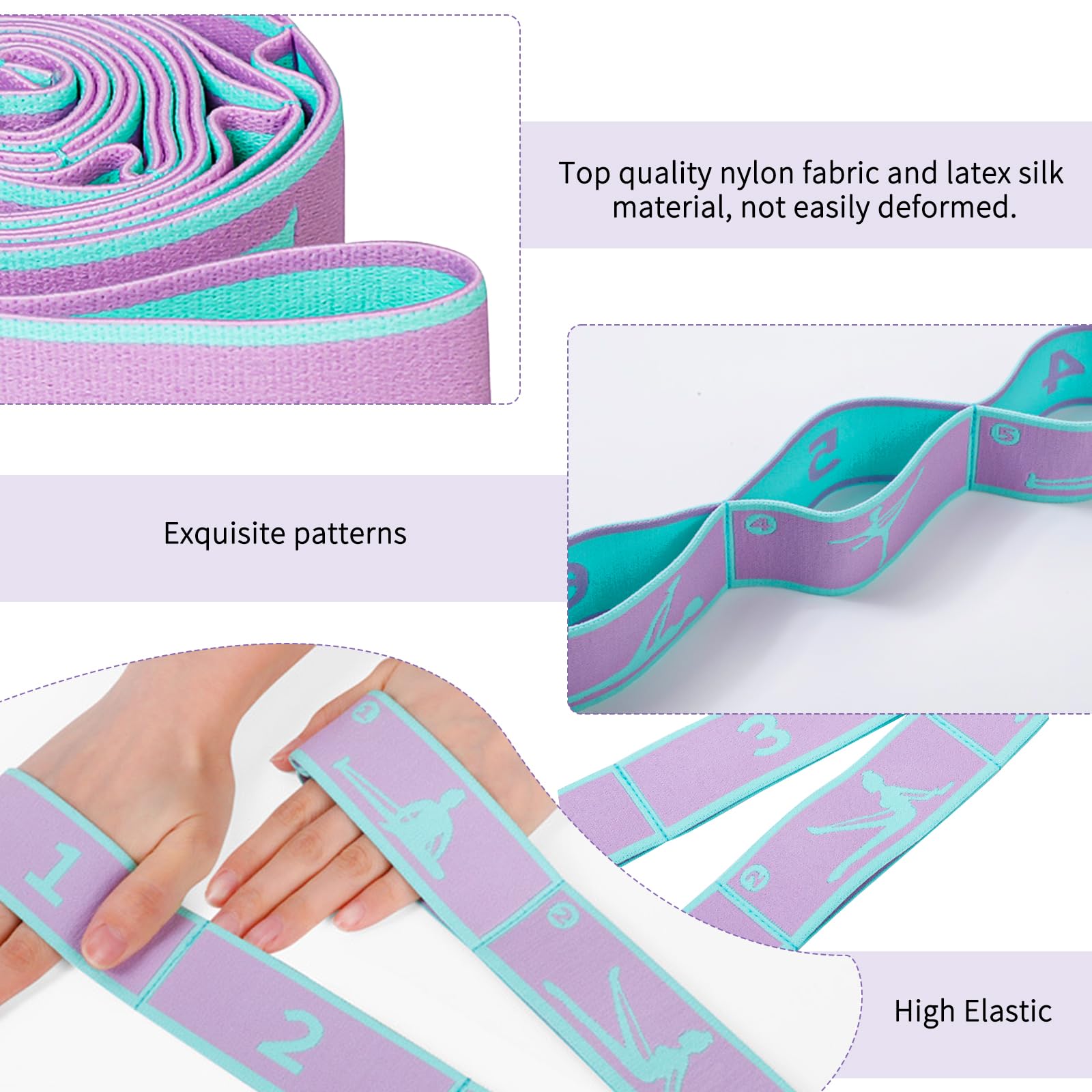 Adult Latin Training Elastic Bands Resistance Band Yoga Auxiliary Stretching Belt Beginner Pilates  3