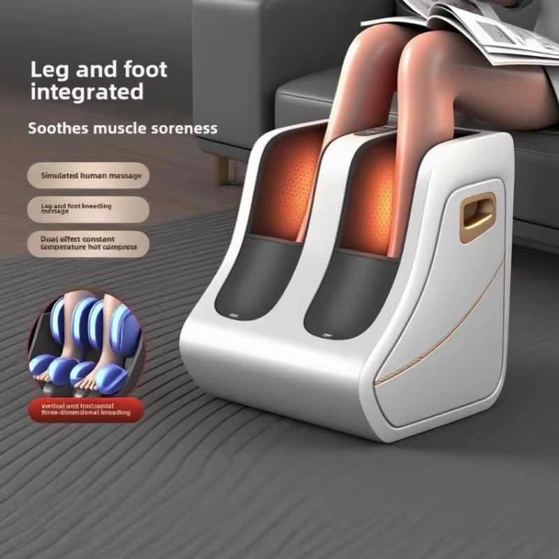 Foot and Calf Massager with Heat - Shiatsu Deep Kneading, Compression, and Circulation Relief for Men and Women