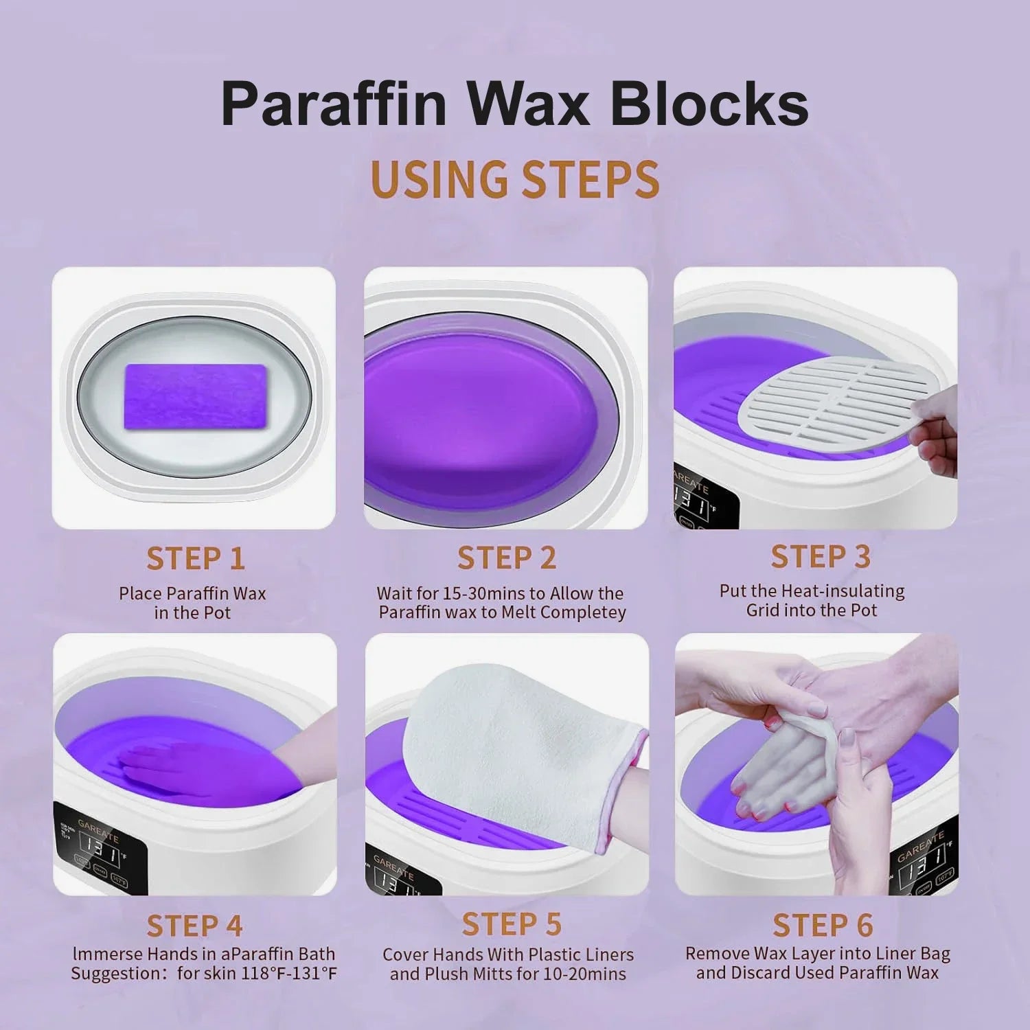 Professional Paraffin Wax Refill, 200g 450g Spa Moisturizing Hand Foot Care Beauty Wax, for Wax Heater Machine, Softens