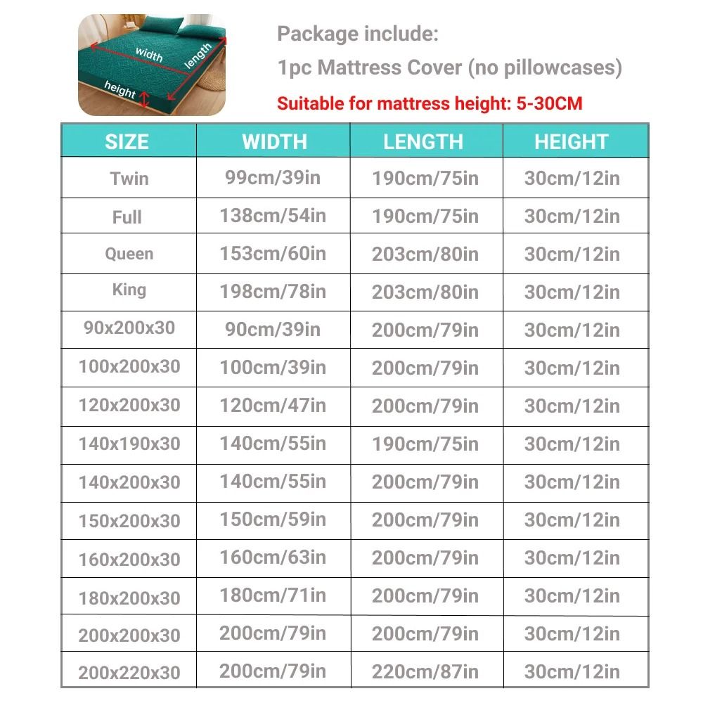Waterproof Quilted Mattress Protector Breathable Antimite Fitted Bed Cover 2