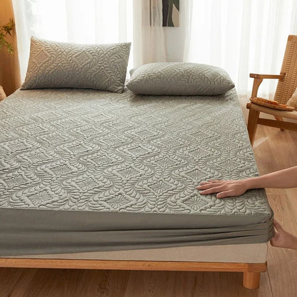 Waterproof Quilted Mattress Protector Breathable Antimite Fitted Bed Cover 6