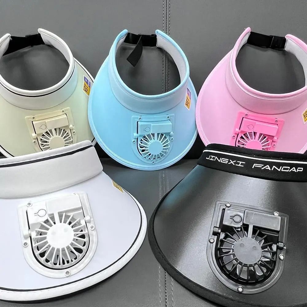 Outdoor Sun Protection Hat with USB Fan Large Brim Summer Visor