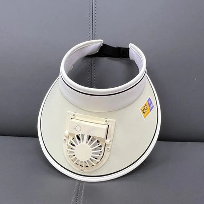 Outdoor Sun Protection Hat With USB Fan Large Brim Summer Visor 5