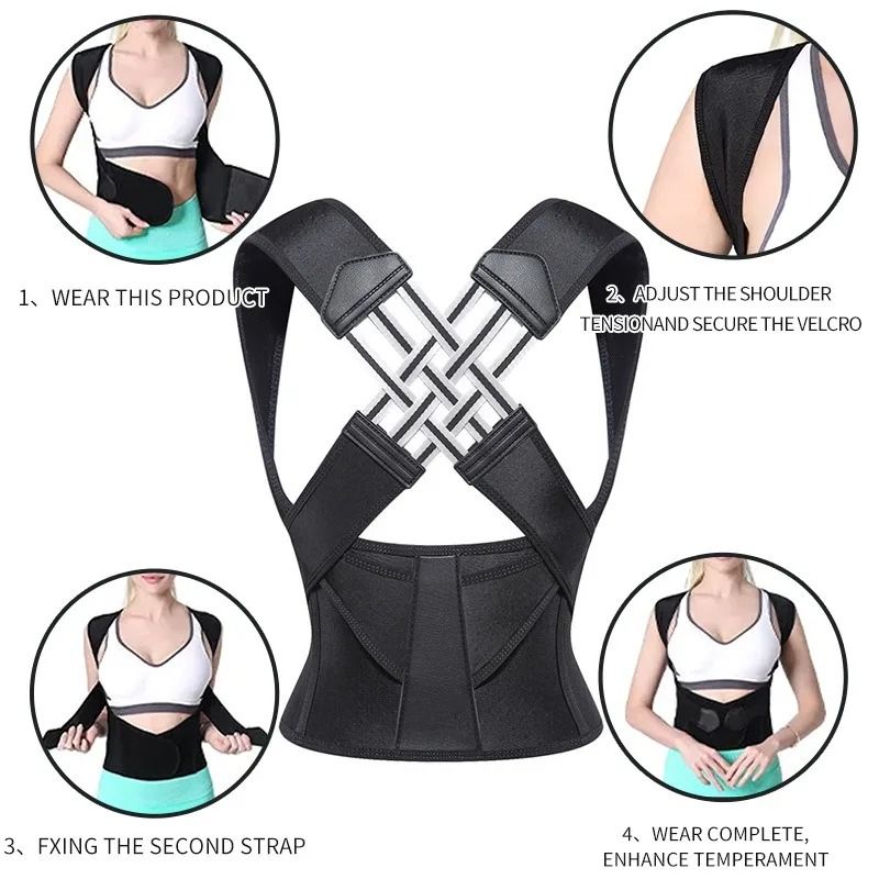 Magnetic Therapy Back Posture Corrector Adjustable Shoulder Support Breathable Shaping Brace 4