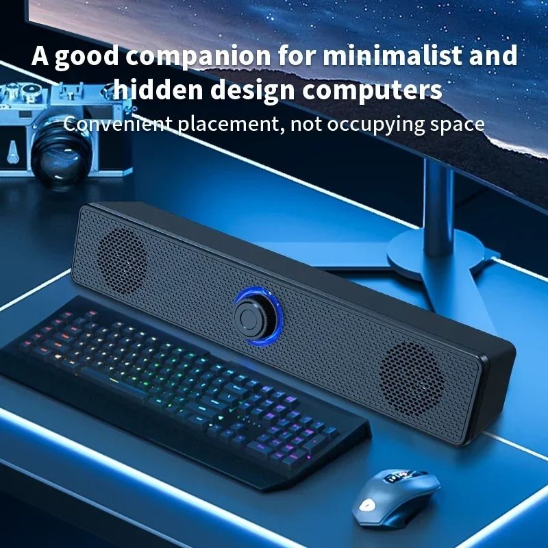 PC Soundbar Wired and Wireless Bluetooth Speaker USB Powered Surround Audio System for TV Laptop and Gaming