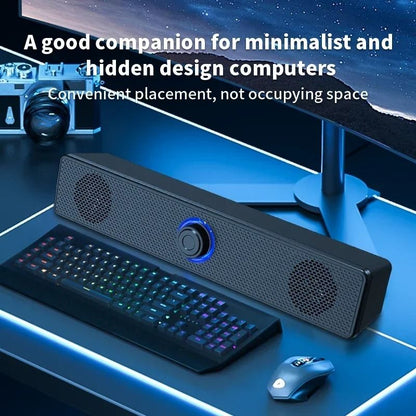 PC Soundbar Wired and Wireless Bluetooth Speaker USB Powered Surround Audio System for TV Laptop and Gaming