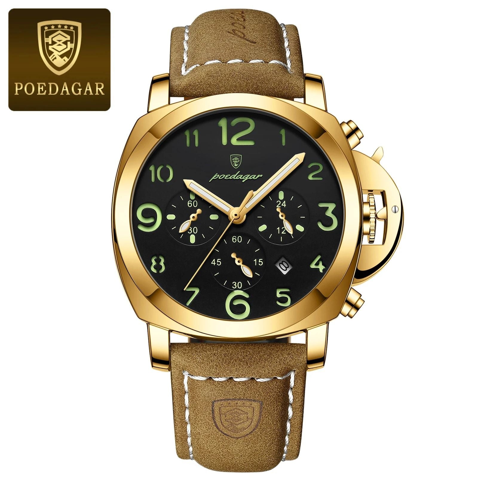 Luxury Military Waterproof Watch With Luminous Leather Strap Quartz Movement 11