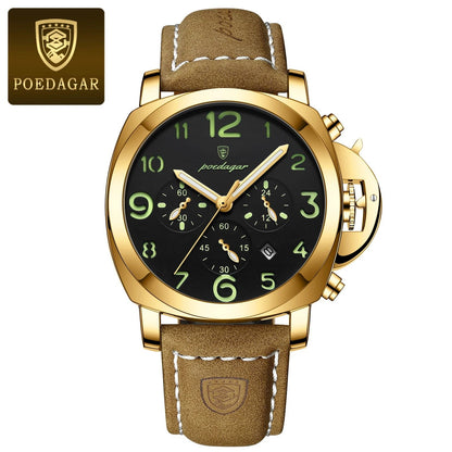 Luxury Military Waterproof Watch With Luminous Leather Strap Quartz Movement 11