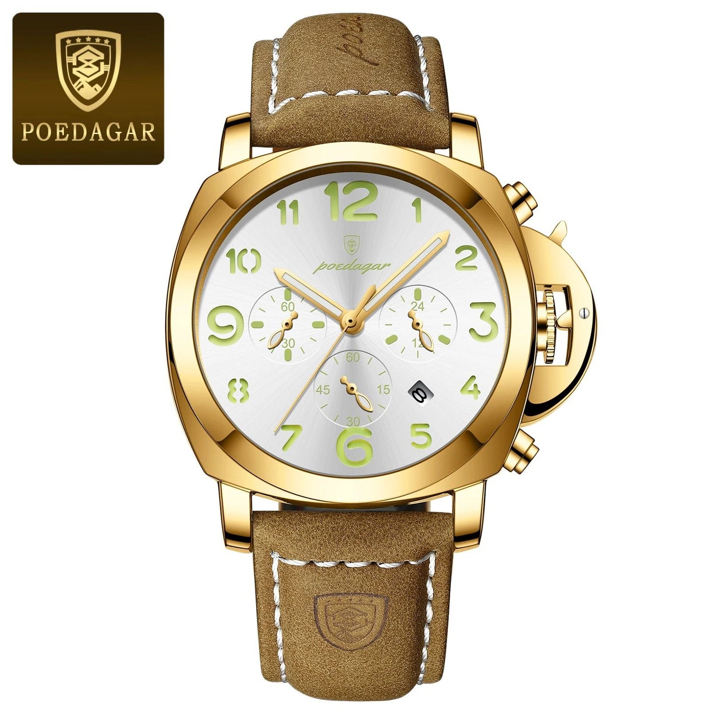 Luxury Military Waterproof Watch With Luminous Leather Strap Quartz Movement 14