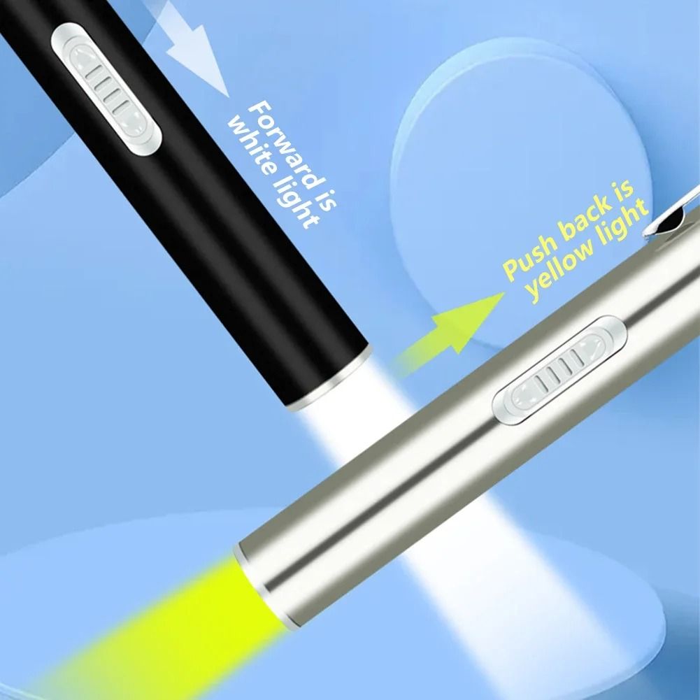 USB Rechargeable Medical Pen Light With Stainless Steel Clip Nursing Flashlight 2