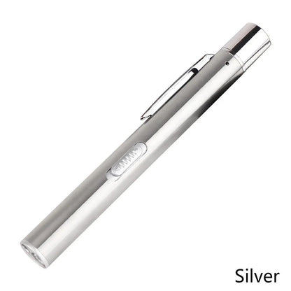 USB Rechargeable Medical Pen Light With Stainless Steel Clip Nursing Flashlight 6