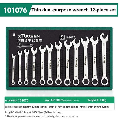 Ultra Thin Ratchet Wrench Set Dual Head Spanners For Car Repair And Maintenance 9