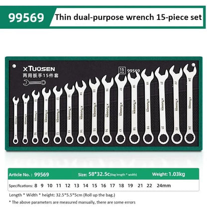 Ultra Thin Ratchet Wrench Set Dual Head Spanners For Car Repair And Maintenance 10
