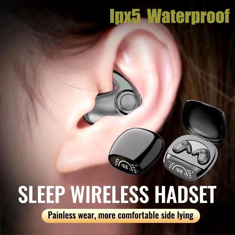 Invisible Bluetooth Sleep Earbuds with Noise Canceling Microphone and Waterproof Design