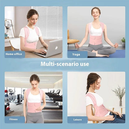 Adjustable Lightweight Back Brace, Posture Corrector for Women and Men, Straightener for Hunchback Scoliosis