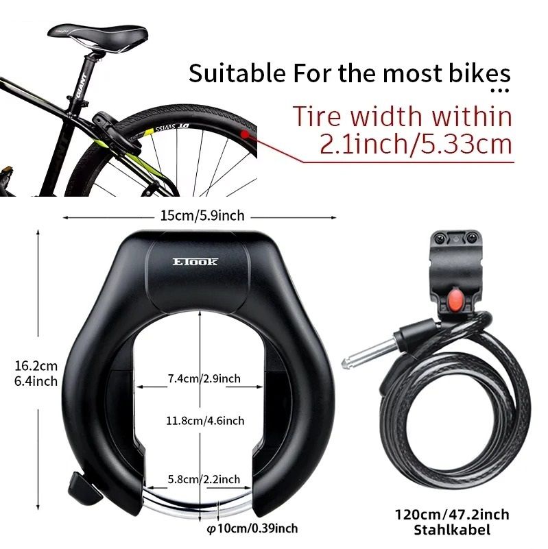 Heavy Duty Hardened Steel Bike Lock For Road And Mountain Bikes 2