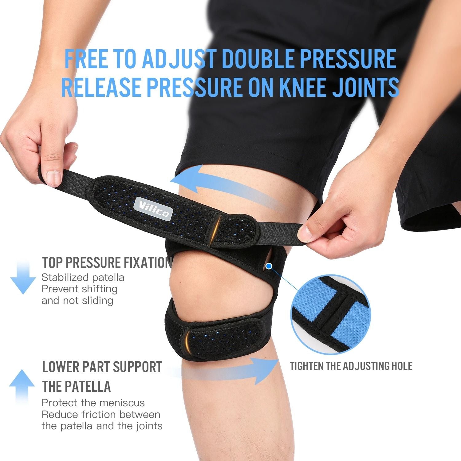 Adjustable Knee And Thigh Compression Band Strap 2