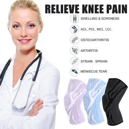 High Elastic Breathable Knee Sleeves Knee Brace Silicone Pads Spring Support Basketball Sports Guar 3