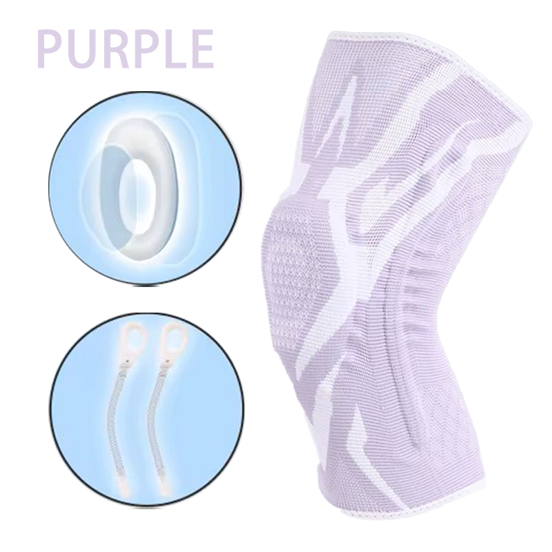 High Elastic Breathable Knee Sleeves Knee Brace Silicone Pads Spring Support Basketball Sports Guar 6